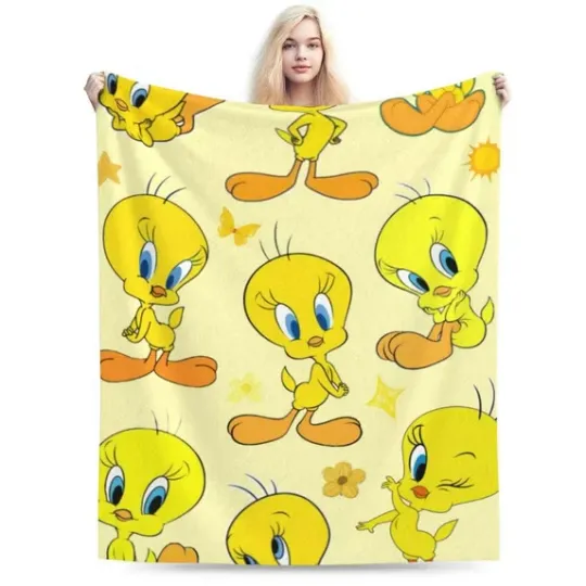 Discover Icon Tweety Bird Blanket Looney Tunes Cartoon Movie Fleece Blanket