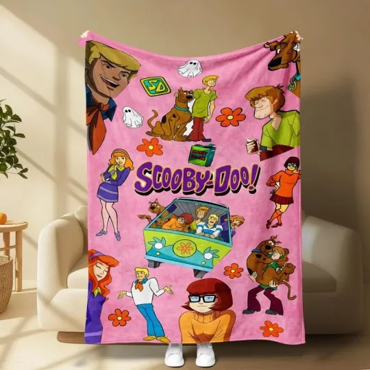 Scooby-Doo Flannel Blanket, Soft Cozy Fleece Featuring Classic Cartoon