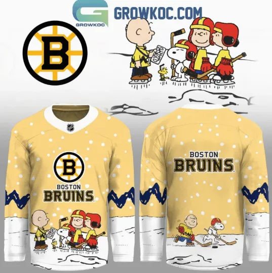 Discover Boston Bruin X Snoopy Peanuts Christmas Hockey Jersey