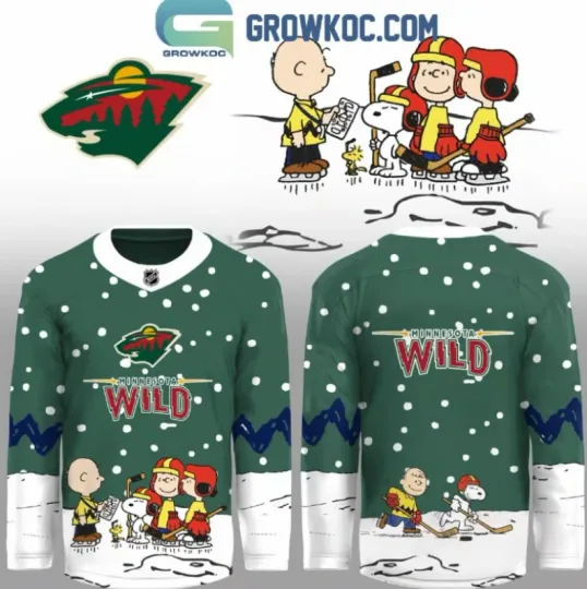 Discover Minnesota *Wild X Snoopy Peanuts Christmas Hockey Jersey