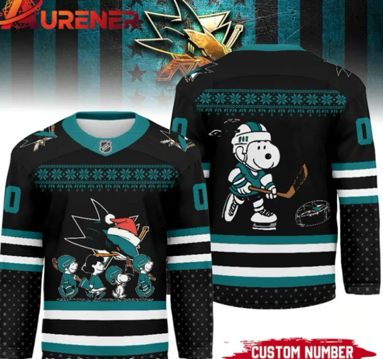 Discover Personalized San Jose Shark Nhl Peanuts Snoopy Hockey Jersey