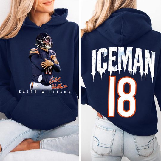 Discover Caleb WILLIAMSs Ice Man Chicago Hoodie, Chiacago Football Fan Gameday Shirt, Retro American Football Bootleg, WILLIAMS Chicago Tee