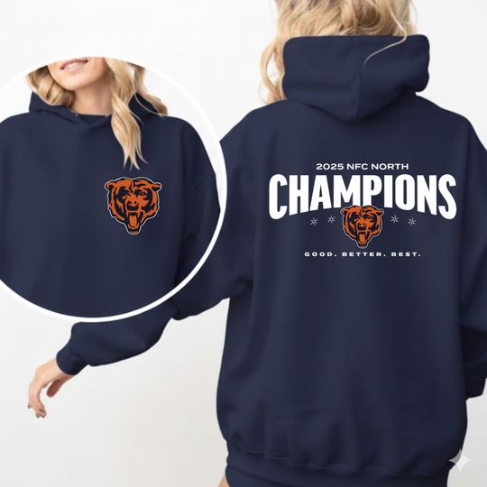 NFC North Champions Hoodie, Chicago Football Hoodie, Bear Down Style Shirt, Chicago Fan Gift, NFC North Champions Tee