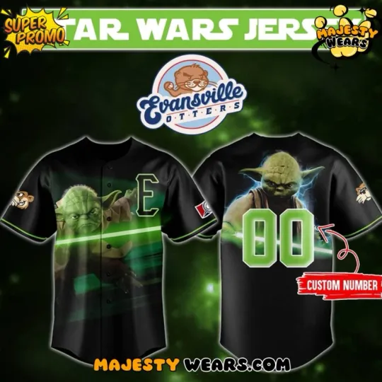 Discover Custom Evansville Otter Star Wars Night 2025 Baseball Jersey