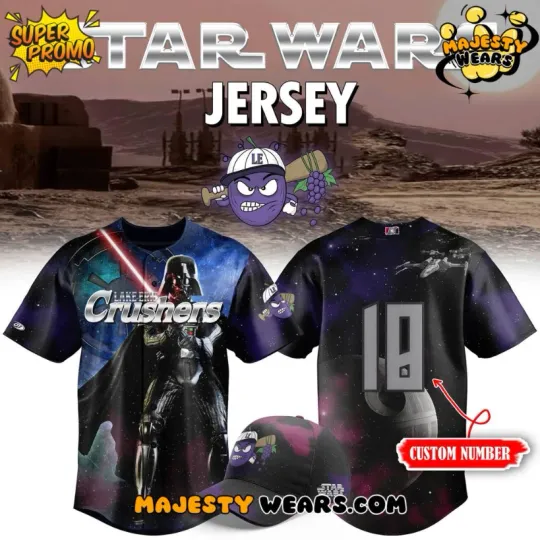 Custom Lake Erie Crusher X Star Wars Night 2025 Baseball Jersey