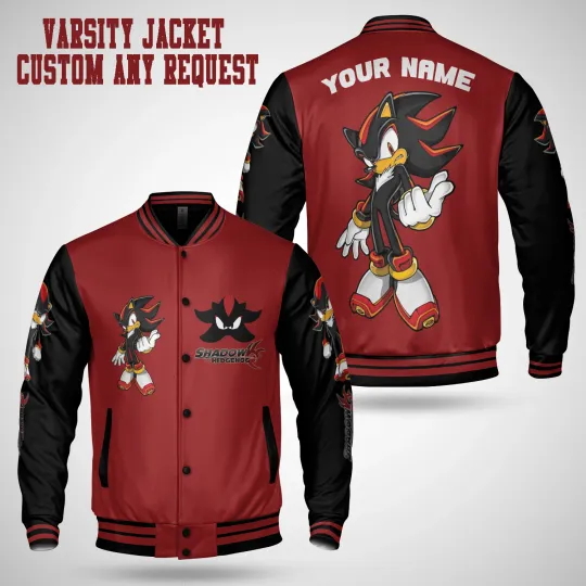 Discover Hedgehog Shadow Varsity Jacket, Sonic Baseball Outfit