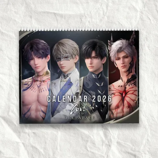 Discover Love and Deepspace 2026 Wall Calendar Sylus Xavier Zayne Rafayel, New Year Gift