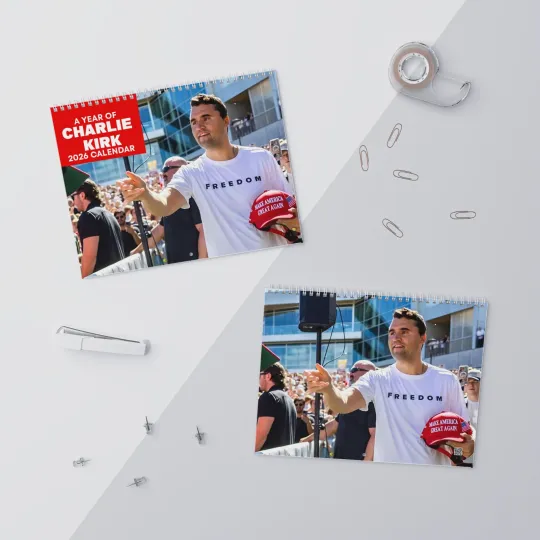 Discover Charlie Kirk 2026 Wall Calendar, Turning Point USA Inspirational Planner