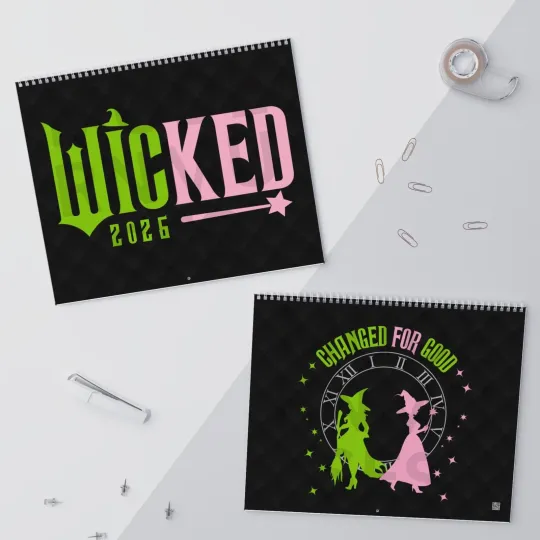 Discover Wicked for Good 2026 Wall Calendar, Elphaba & Glinda, Movie Inspired Planner