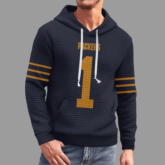 Green Bay Packers Hoodie - Distinctive football Pullover - White and Green Football Fan Apparel - Jersey Style Sweatshirt