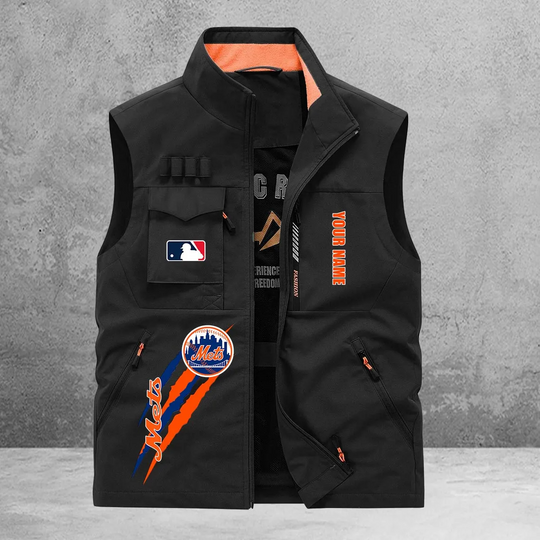 New York Mets New Personalized Multi-Pockets Vest