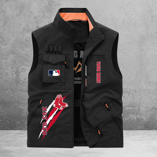 Boston Red Sox New Personalized Multi-Pockets Vest
