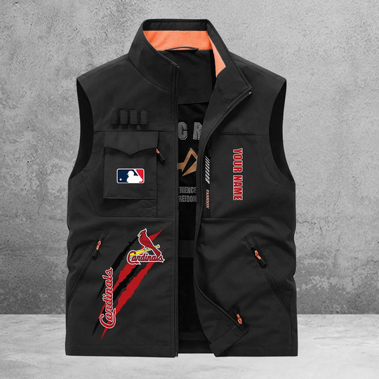 St. Louis Cardinals New Personalized Multi-Pockets Vest