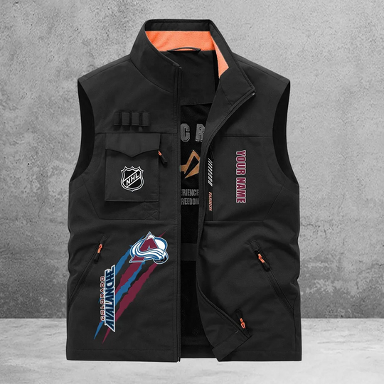 Colorado Avalanche New Personalized Multi-Pockets Vest