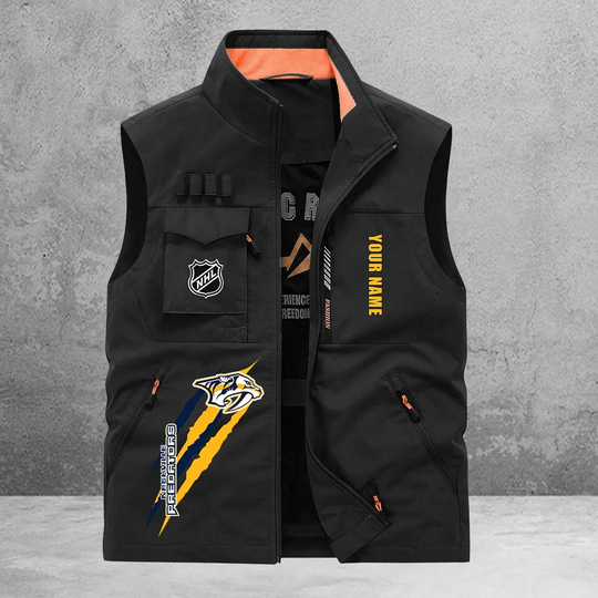 Nashville Predators New Personalized Multi-Pockets Vest