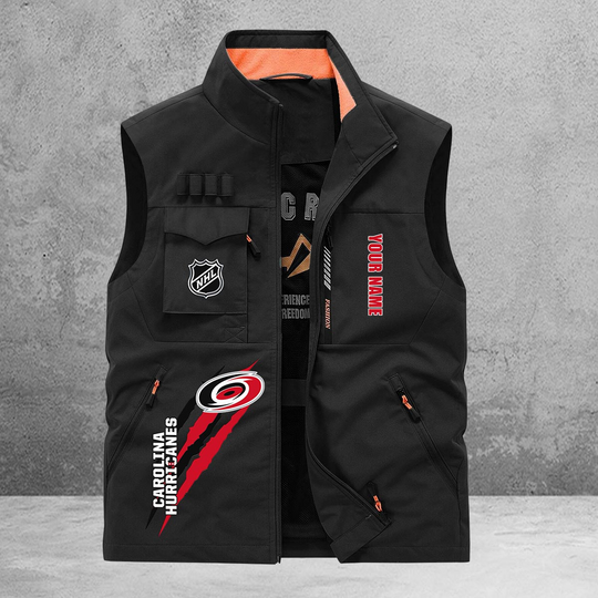 Carolina Hurricanes New Personalized Multi-Pockets Vest