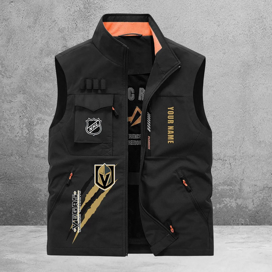 Vegas Golden Knights New Personalized Multi-Pockets Vest