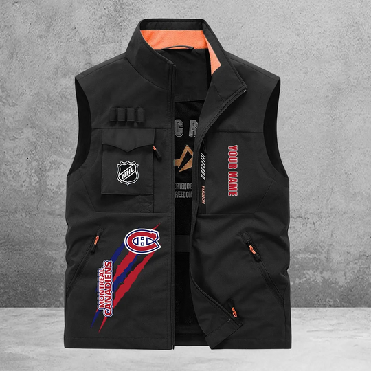 Montreal Canadiens New Personalized Multi-Pockets Vest