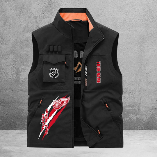 Detroit Red Wings New Personalized Multi-Pockets Vest
