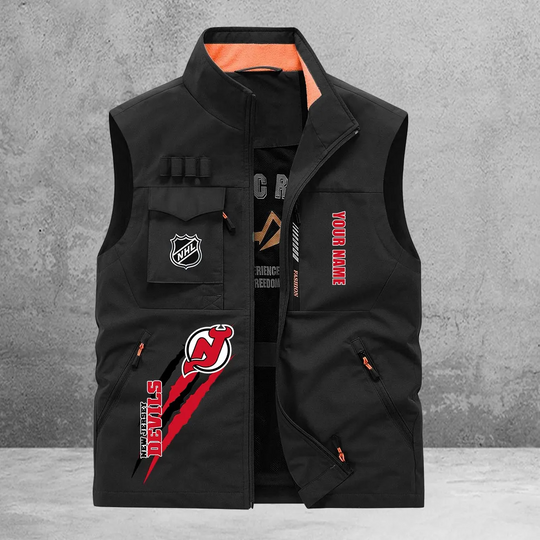 New Jersey Devils New Personalized Multi-Pockets Vest