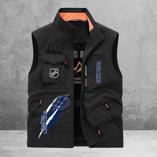 Tampa Bay Lightning New Personalized Multi-Pockets Vest