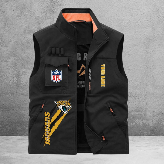 Jacksonville Jaguars New Personalized Multi-Pockets Vest