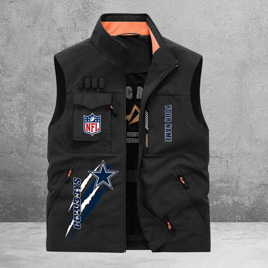 Dallas Cowboys New Personalized Multi-Pockets Vest