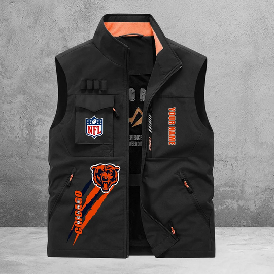 Chicago Bears New Personalized Multi-Pockets Vest