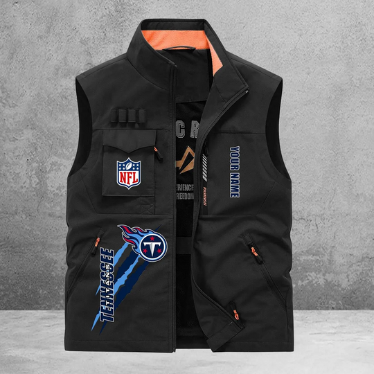 Tennessee Titans New Personalized Multi-Pockets Vest