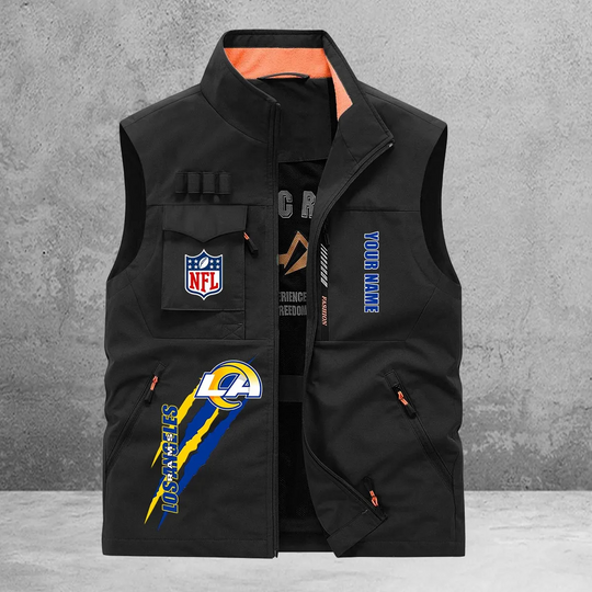 Los Angeles Rams New Personalized Multi-Pockets Vest