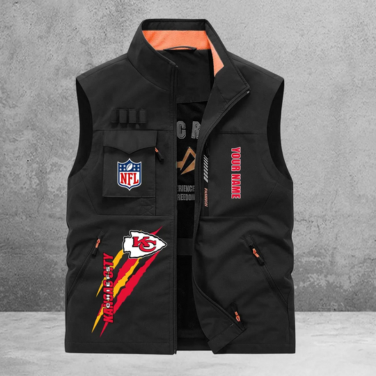 Kansas City Chiefs New Personalized Multi-Pockets Vest
