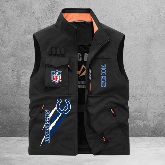 Indianapolis Colts New Personalized Multi-Pockets Vest