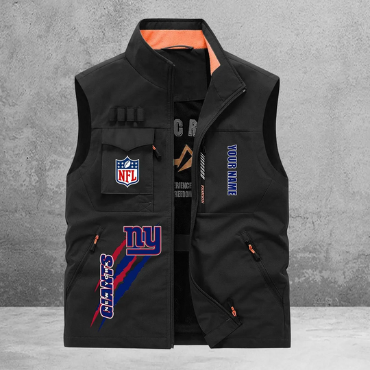 New York Giants New Personalized Multi-Pockets Vest
