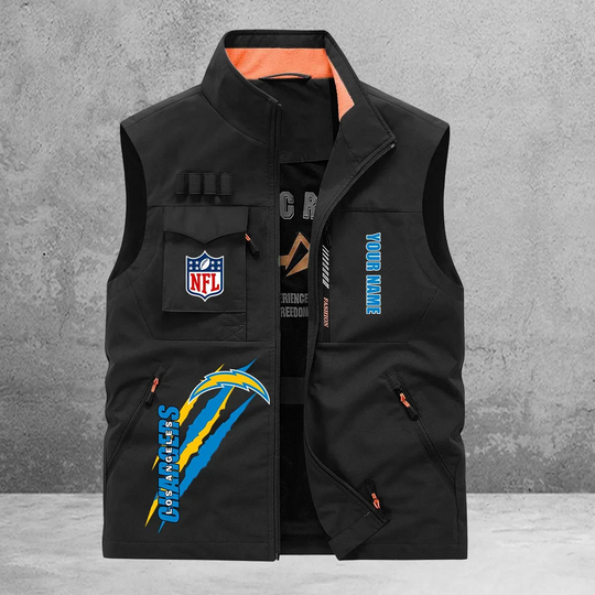 Los Angeles Chargers New Personalized Multi-Pockets Vest