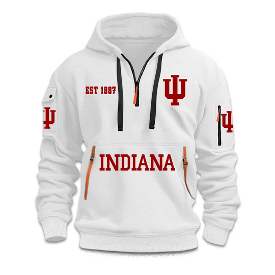 Discover Indiana EST 1887 Quarter Zip Hoodie