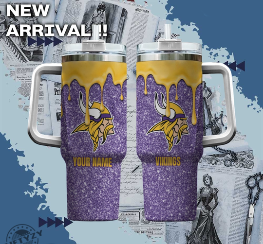 Football Minnesota Vikings America Football Custom Name Tumbler