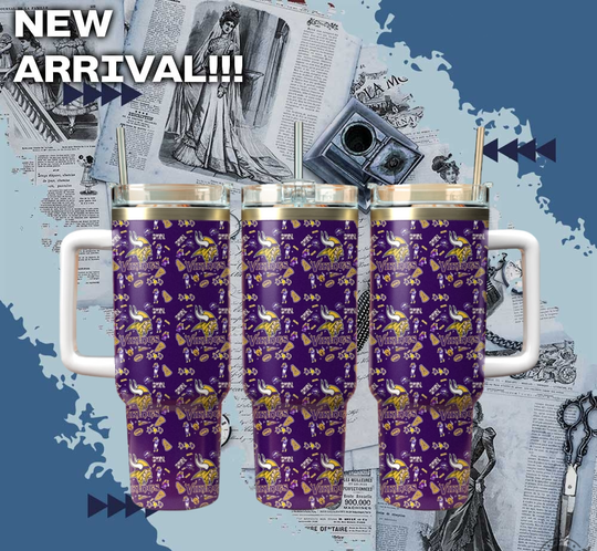 football Minnesota Vikings V3 Cup Tumbler With Handle