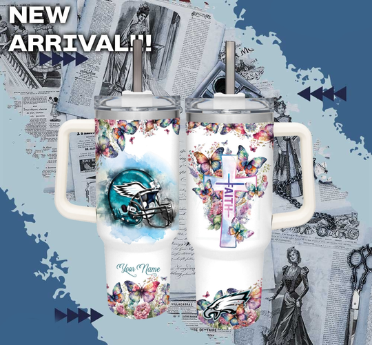 Discover football Philadelphia Eagles Faith Custom Name Cup Tumbler With Handle