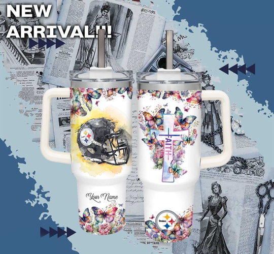 Discover football Pittsburgh Steeler Faith Custom Name Cup Tumbler With Handle