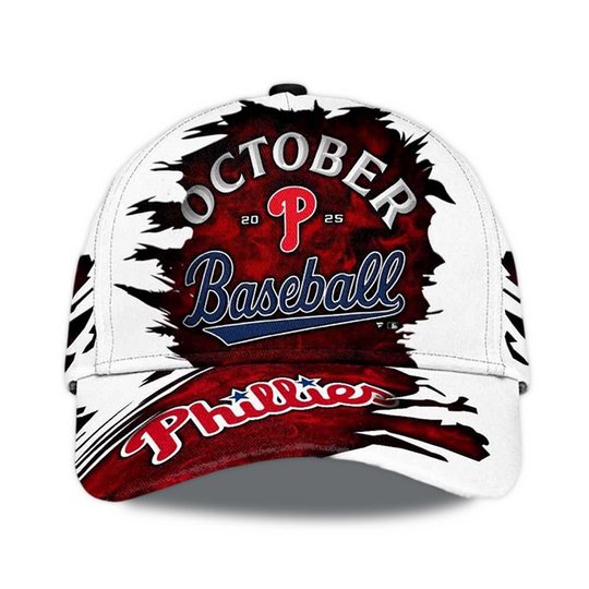 Phillies October Baseball 2025 Baseball Cap