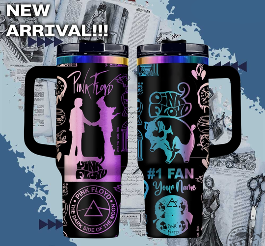 Pink Floyd Music Custom Name Cup Tumbler With Handle