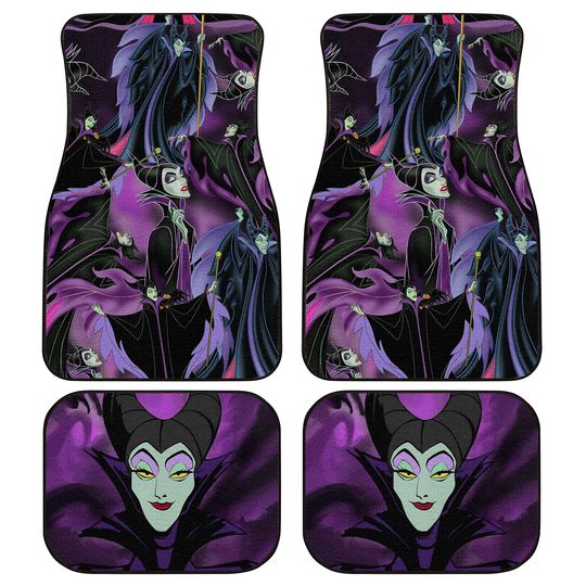 Maleficent Patterns Purple Mint Black Disney Graphic Cartoon Custom Personalized Car Floor Mat Set Accessories Decorations