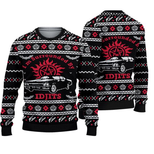 Supernatural Christmas Knit Sweater, Winchester Brother Holiday Sweater Men Women