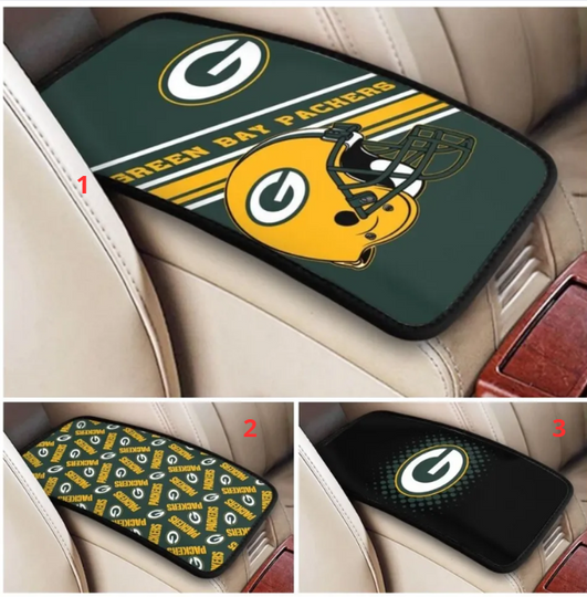 Discover Green Bay Football Car Armrest Cushion Auto Car Box Cover Center Pad,fans Gift