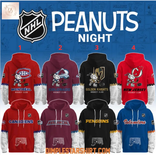 Discover Custom All Team Nhl Penguins X Snoopy Peanuts Hockey 3D Hoodie