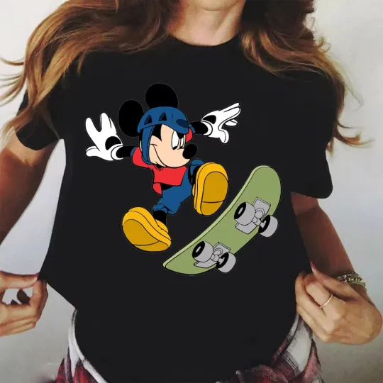 Discover Disney Mickey SKATEBOARD T-Shirt Men Women