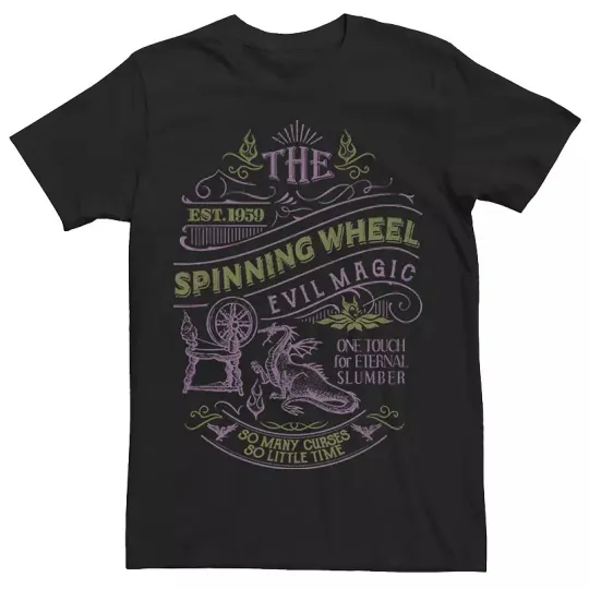 Discover Disney's Sleeping Beauty The Spinning Wheel Black T-Shirt