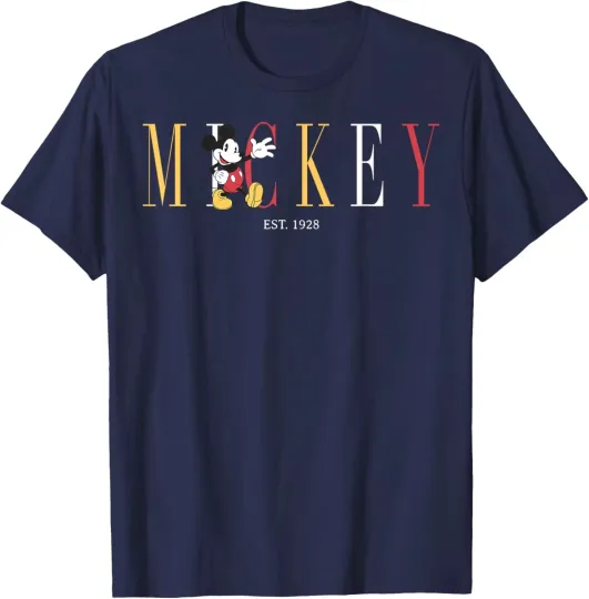 Discover Mickey And Friends Mickey Mouse Est 1928 Simple Text T Shirt