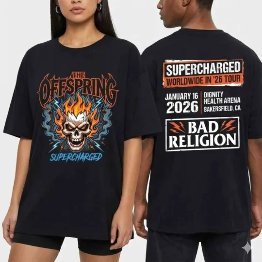 Discover The Offspring Supercharged Worldwide In 26 Tour January 16 2026 T-Shirt