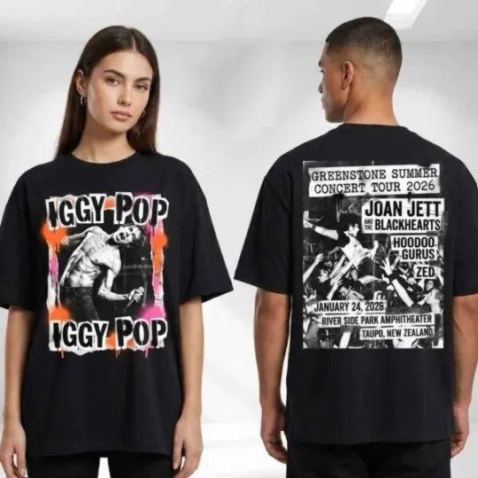 Discover Iggy Pop Greenstone Summer Concert Tour 2026 January 24 Taupo New Zealand Shirt
